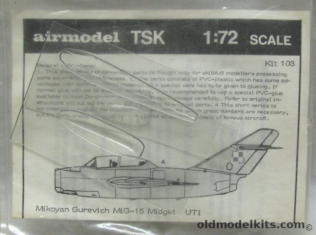 Airmodel 1/72 Mig-21 UTI Trainer / IL-2 Single Seat / Mig-15 Midget UTI Conversion - Bagged, 103 plastic model kit